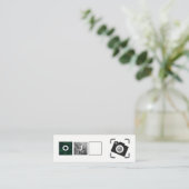 Camera-pictogram raster / fotografie / monogrammen mini visitekaartje (Staand voorkant)