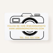 Camera-pictogram Weddenschap fotograaf Zakelijke b Badge (Achterkant)