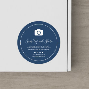 Camera Pictogram Witte Rand Foto Delen Aangepaste  Ronde Sticker