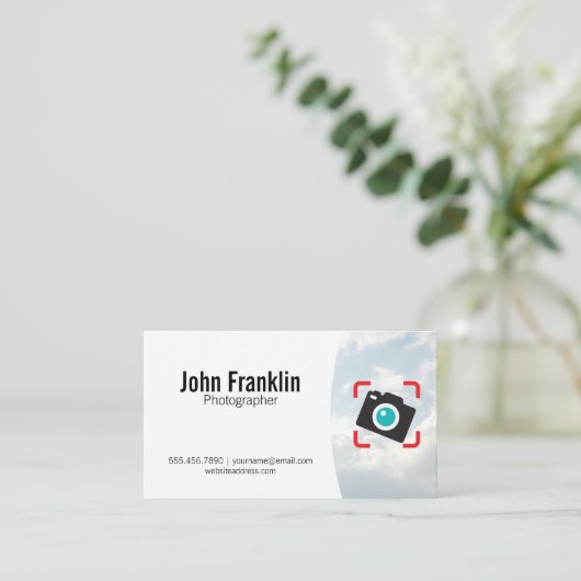 Camera-pictogram | Wolken Visitekaartje (Staand voorkant)