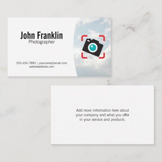Camera-pictogram | Wolken Visitekaartje (Voorkant / Achterkant)