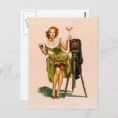  camera Pinup-meisje Briefkaart (Voorkant / Achterkant)