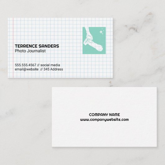 Camera | Rasterpapier | Journalistiek  Visitekaartje (Voorkant / Achterkant)
