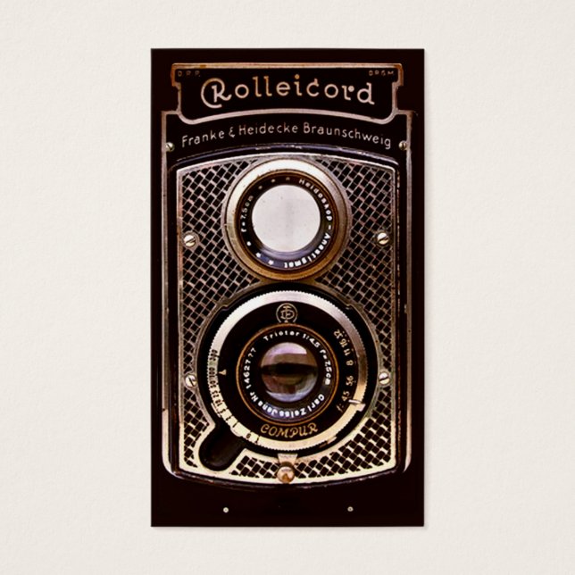  camera rolleicord art deco visitekaartjes (Voorkant)