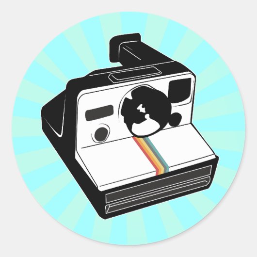 camera ronde sticker (Voorkant)
