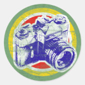 camera ronde sticker (Voorkant)