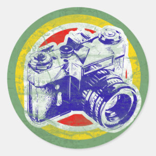  camera ronde sticker