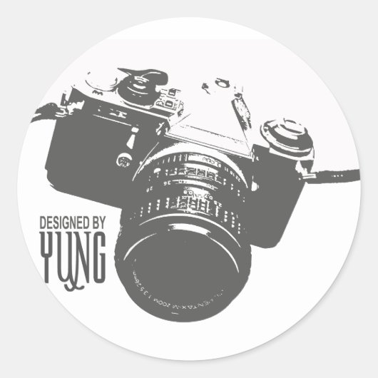 camera ronde sticker (Voorkant)