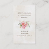  Camera & Rozen Waterverf Fotografie Visitekaartje (Achterkant)