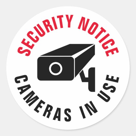 Camera Security Waarschuwing videobewakingsbericht Ronde Sticker (Voorkant)