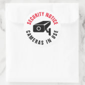 Camera Security Waarschuwing videobewakingsbericht Ronde Sticker (Tas)
