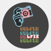Camera Selfie Ronde Sticker (Voorkant)