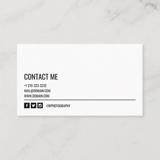 Camera Shutter Logo Minimalist Fotograaf Visitekaartje (Achterkant)