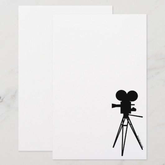  camera Silhouette Stationery Briefpapier (Voorkant / Achterkant)