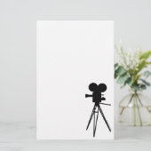 camera Silhouette Stationery Briefpapier (Staand voorkant)