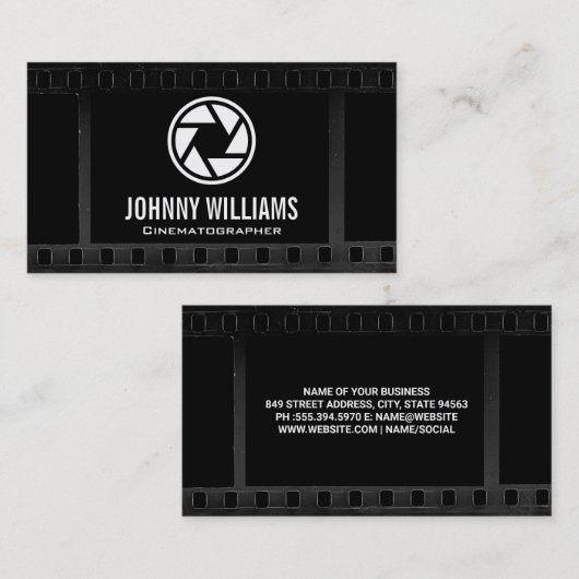 Camera Sluiter Lens | Film Achtergrond Visitekaartje (Voorkant / Achterkant)