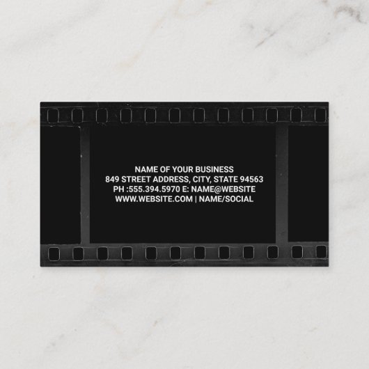 Camera Sluiter Lens | Film Achtergrond Visitekaartje (Achterkant)