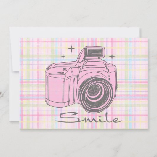 Camera Smile Birthday Uitnodiging (Voorkant)