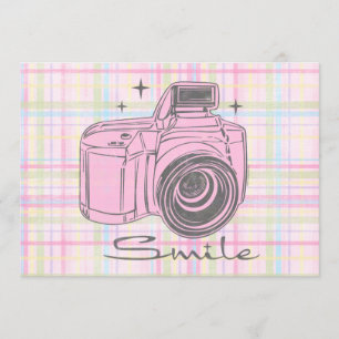 Camera Smile Birthday Uitnodiging