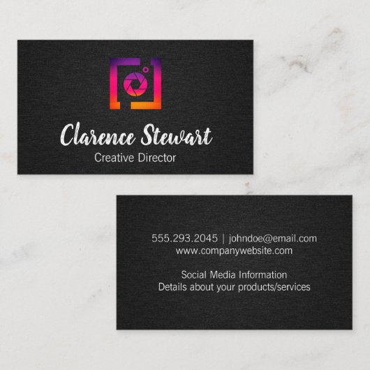 Camera | Sociale media Visitekaartje (Voorkant / Achterkant)