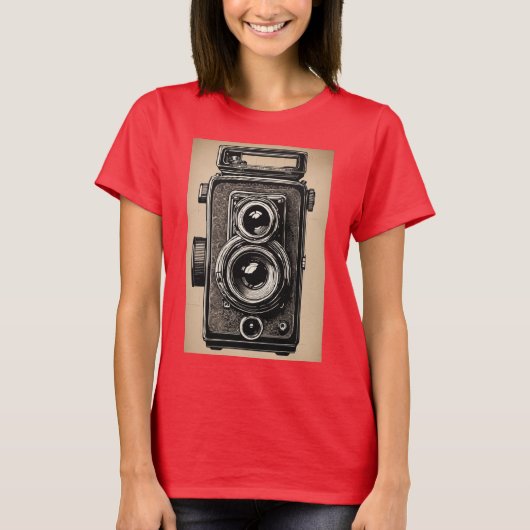  Camera Style Vrouwen Basic Tshirt (Voorkant)