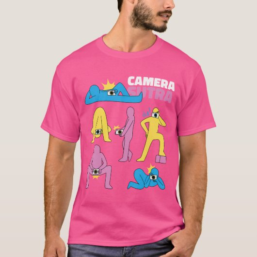 Camera Sutra Poses 2 Funny Photography T-shirt (Voorkant)