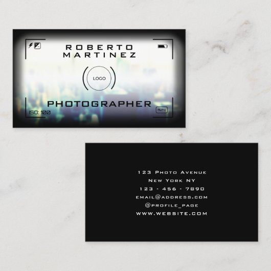 Camera target faux visitekaartje (Voorkant / Achterkant)