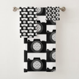 Camera thema badhanddoek set bad handdoek