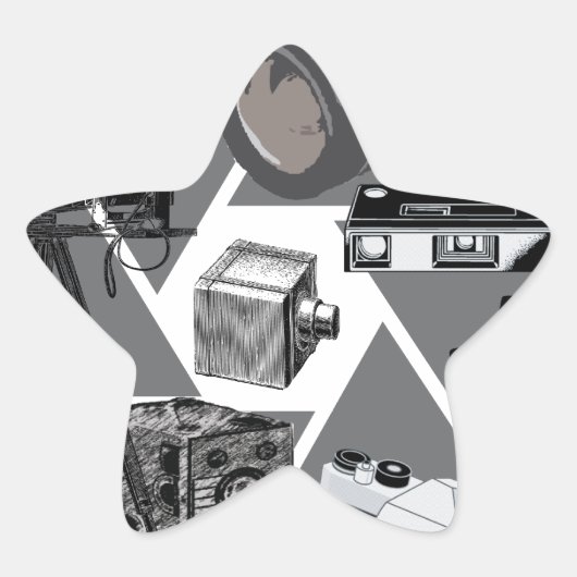 Camera Time Collage Ster Sticker (Voorkant)