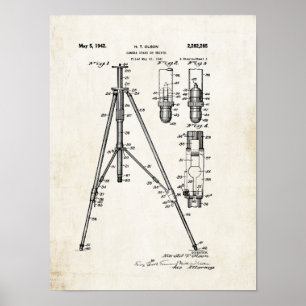 Camera Tripod Patent Print 1942