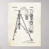 Camera Tripod Patent Print 1942 Poster (Voorkant)