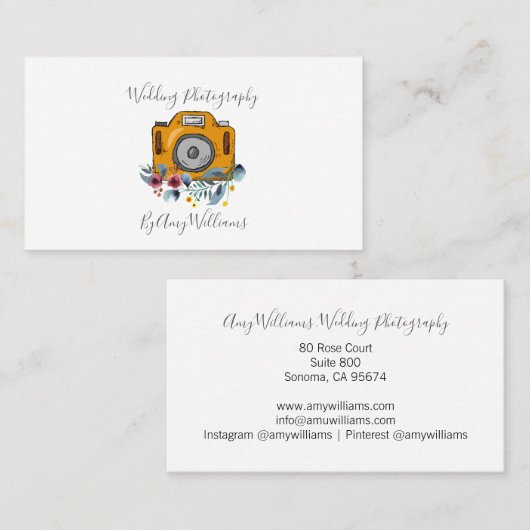  Camera Trouwfotograaf Visitekaartje (Voorkant / Achterkant)