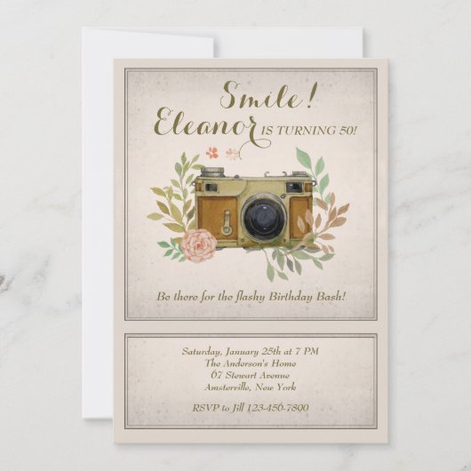 camera-uitnodiging kaart (Voorkant)