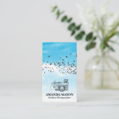 Camera vasthoudend | Vogels in de lucht Visitekaartje (Staand voorkant)