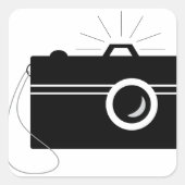 Camera Vierkante Sticker (Voorkant)
