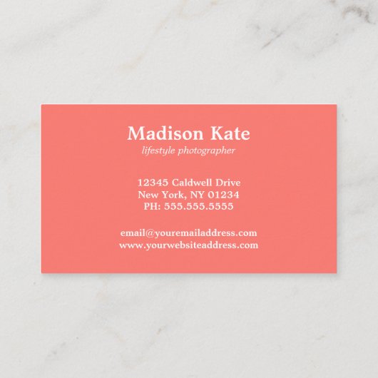  camera-Visitekaartjes Visitekaartje (Achterkant)