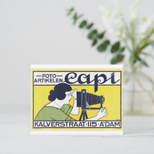 Camera Vrouw, Fotograaf, Van Caspel Briefkaart (Staand voorkant)