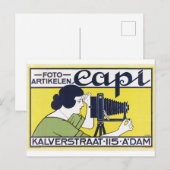 Camera Vrouw, Fotograaf, Van Caspel Briefkaart (Voorkant / Achterkant)