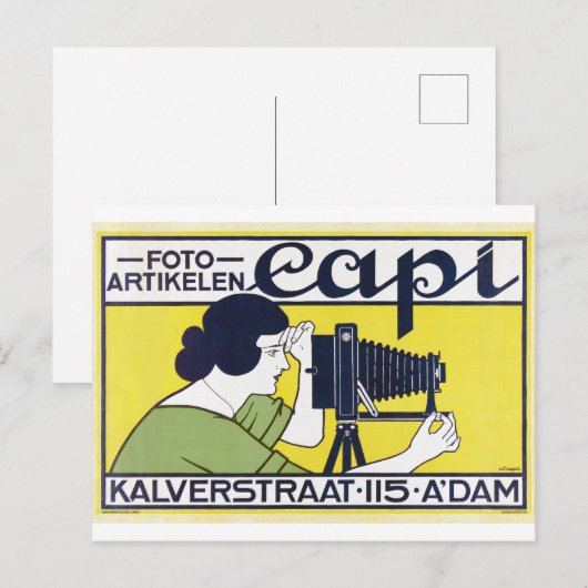 Camera Vrouw, Fotograaf, Van Caspel Briefkaart (Voorkant / Achterkant)