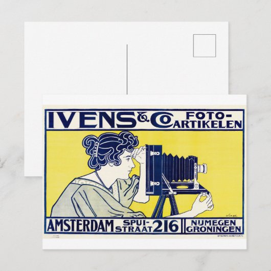 Camera Vrouw, Fotograaf, Van Caspel Briefkaart (Voorkant / Achterkant)
