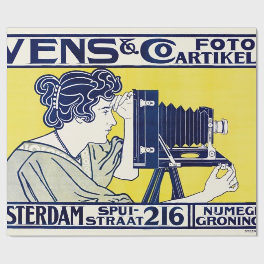 Camera Vrouw, Fotograaf, Van Caspel Cadeaupapier (Vlak)