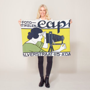 Camera Vrouw, Fotograaf, Van Caspel Fleece Deken