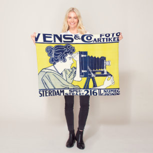 Camera Vrouw, Fotograaf, Van Caspel Fleece Deken