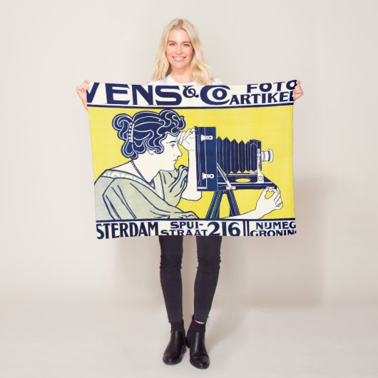 Camera Vrouw, Fotograaf, Van Caspel Fleece Deken (In situ)