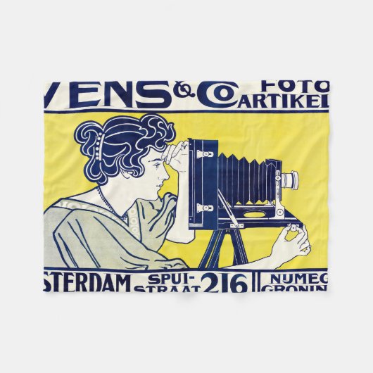 Camera Vrouw, Fotograaf, Van Caspel Fleece Deken (Voorkant (Horizontaal))