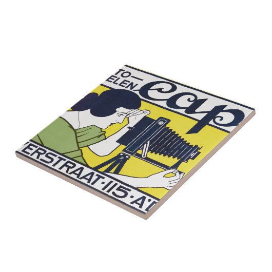 Camera Vrouw, Fotograaf, Van Caspel Tegeltje (Zijkant)