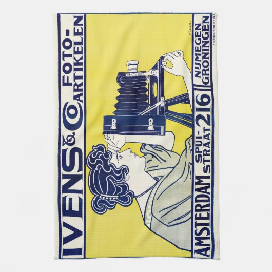 Camera Vrouw, Fotograaf, Van Caspel Theedoek (Verticaal)