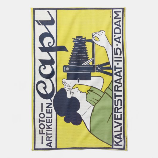 Camera Vrouw, Fotograaf, Van Caspel Theedoek (Verticaal)