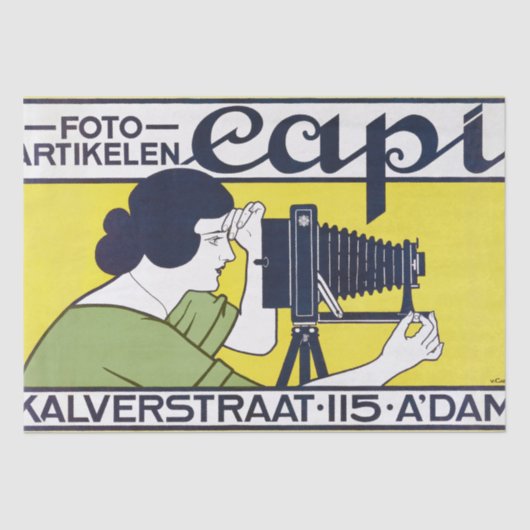 Camera Vrouw, Fotograaf, Van Caspel Tissuepapier (Voorkant)