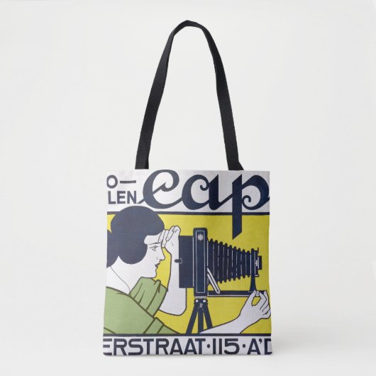 Camera Vrouw, Fotograaf, Van Caspel Tote Bag (Voorkant)